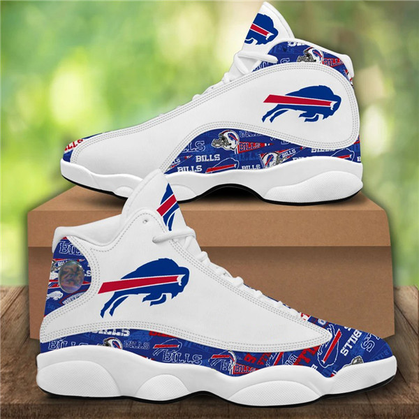 Men's Buffalo Bills AJ13 Series High Top Leather Sneakers 001